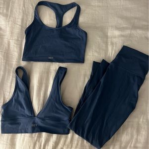 Set active 3 piece set sportbody leggings and sports bra color polo